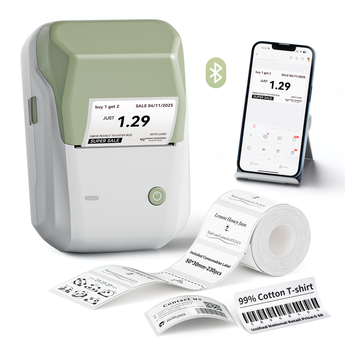 NIIMBOT - B1 Bluetooth Label Printer Incl Label Roll