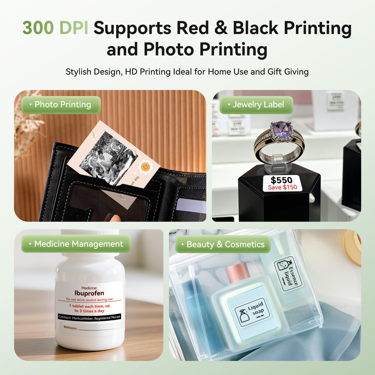 NIIMBOT - B21 Pro 300dpi Bluetooth Label Printer Incl Label Roll
