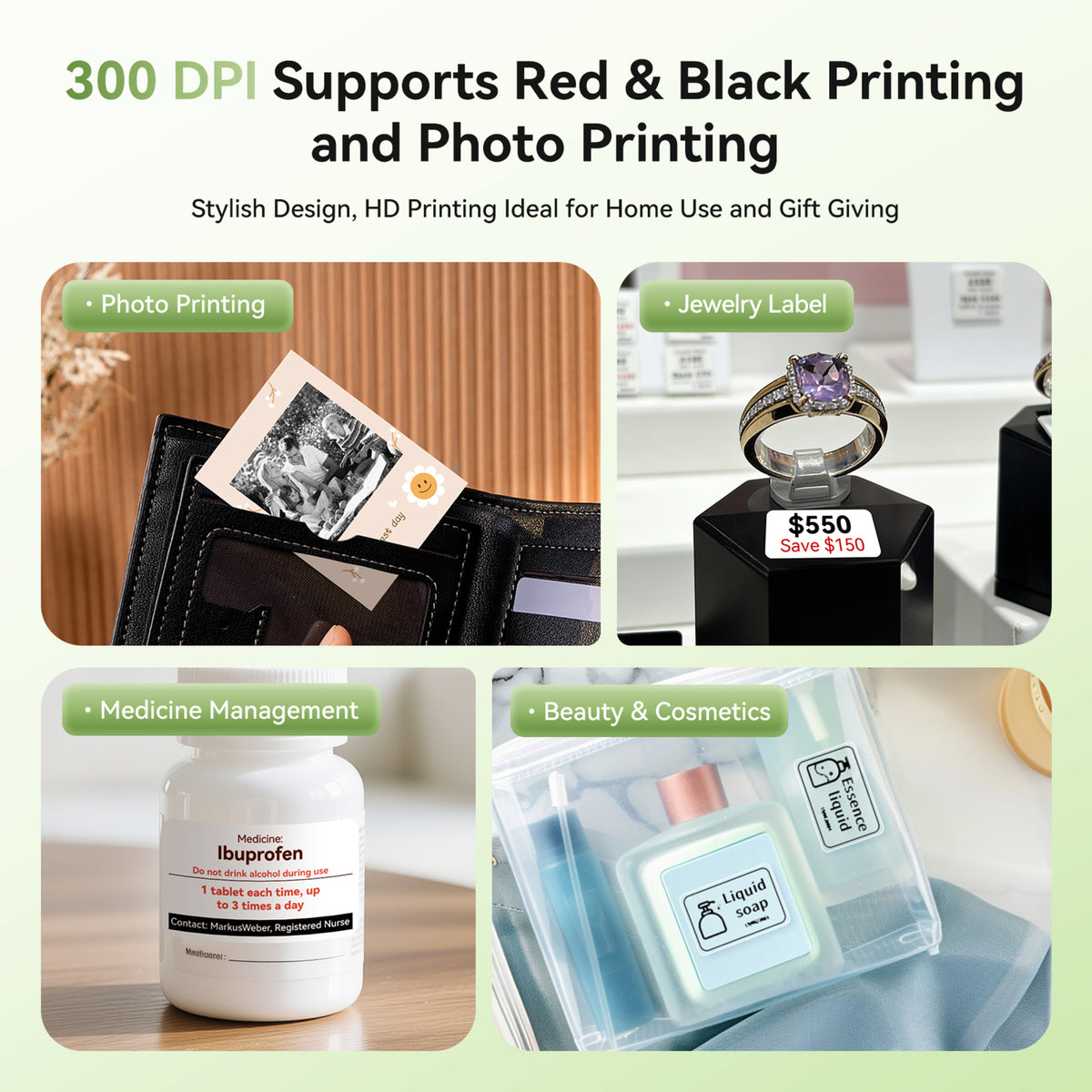 NIIMBOT - B21 Pro 300dpi Bluetooth Label Printer Incl Label Roll