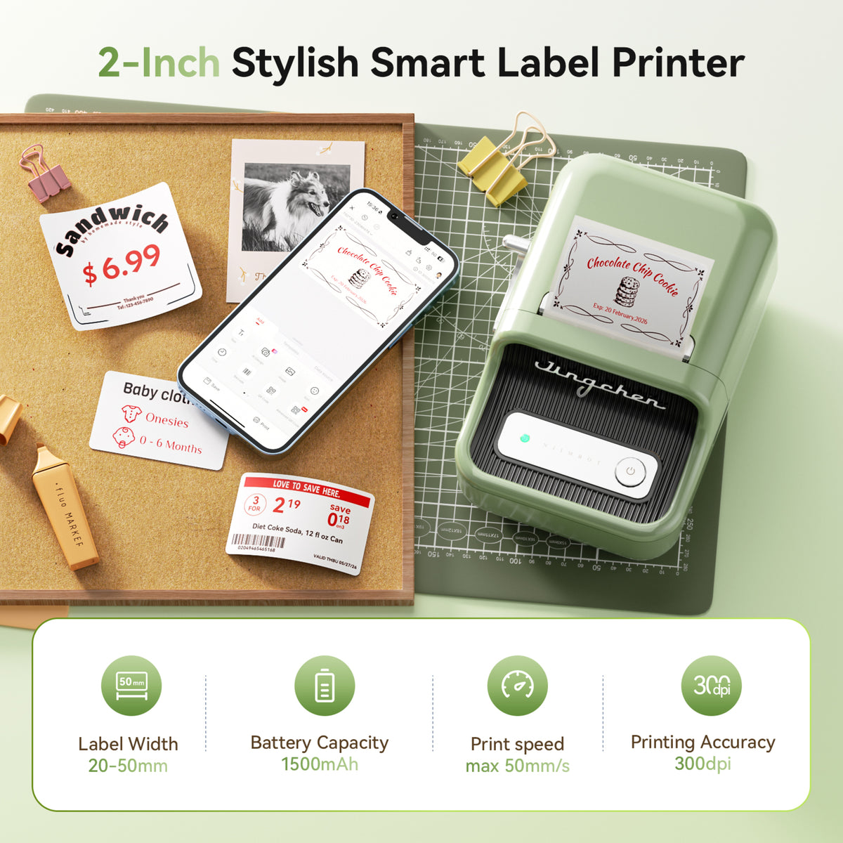 NIIMBOT - B21 Pro 300dpi Bluetooth Label Printer Incl Label Roll