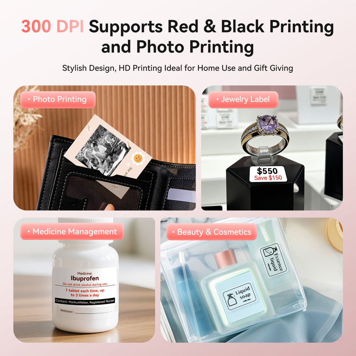 NIIMBOT - B21 Pro 300dpi Bluetooth Label Printer Incl Label Roll