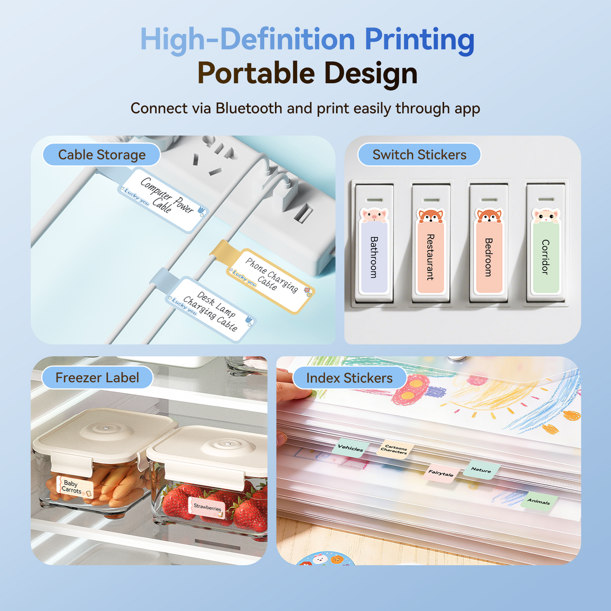 NIIMBOT - D11_H 300dpi Bluetooth Label Printer Incl Label Roll