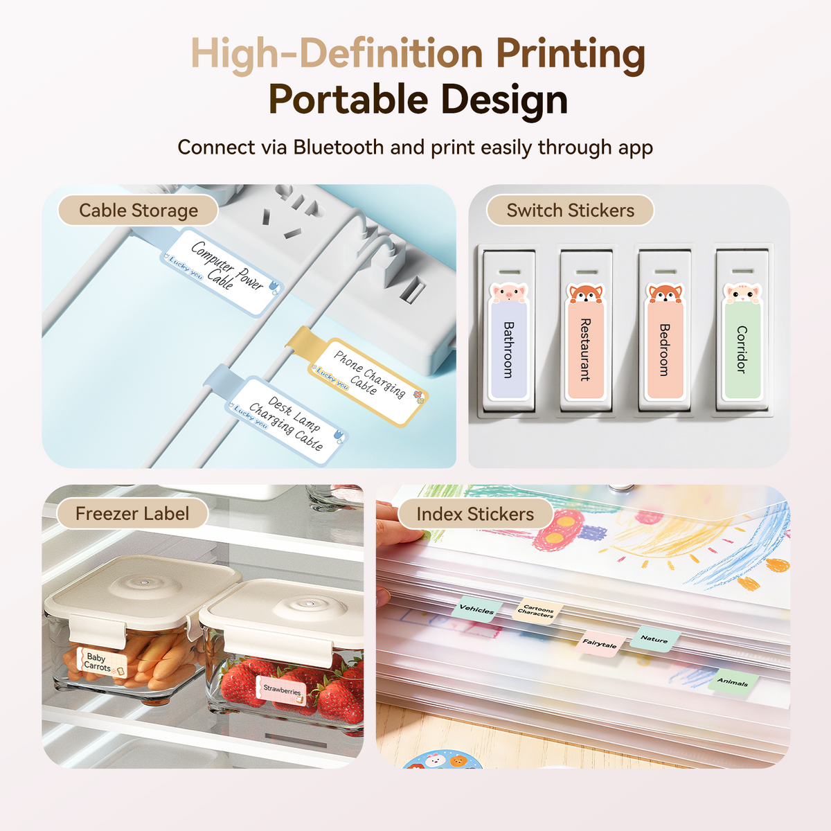 NIIMBOT - D11_H 300dpi Bluetooth Label Printer Incl Label Roll