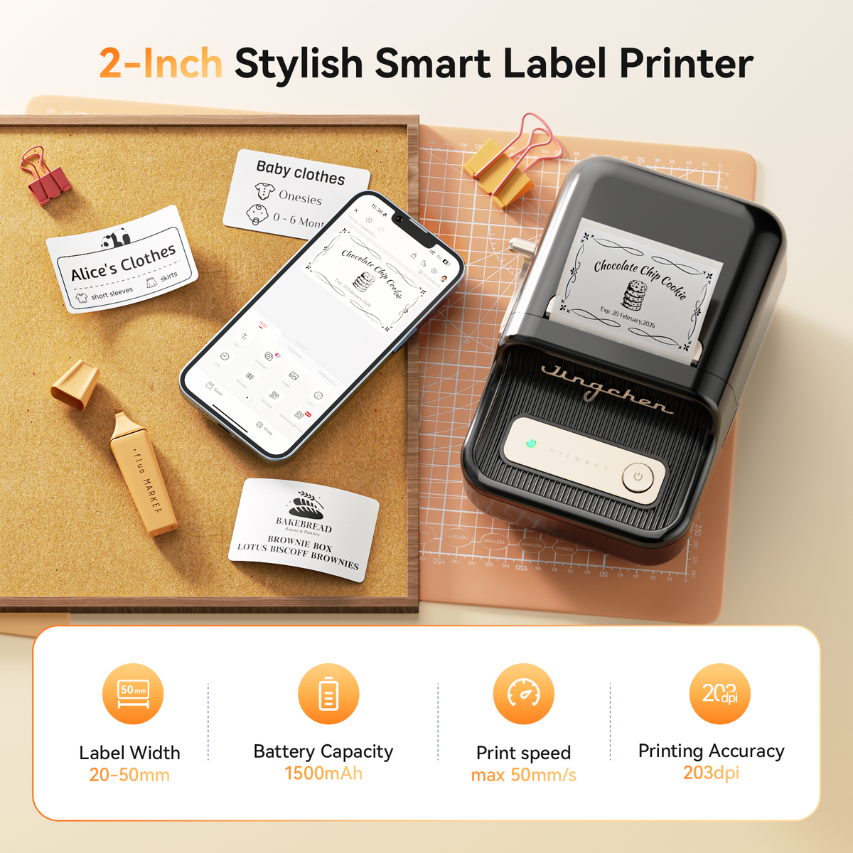 NIIMBOT - B21S Bluetooth Label Printer Incl Label Roll