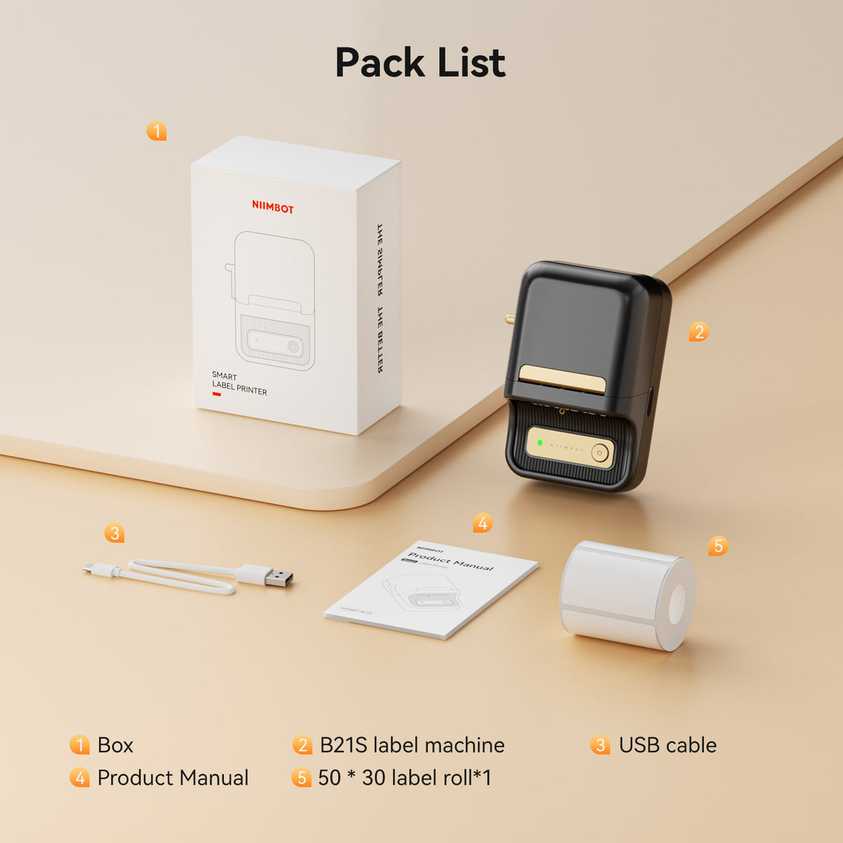 NIIMBOT - B21S Bluetooth Label Printer Incl Label Roll