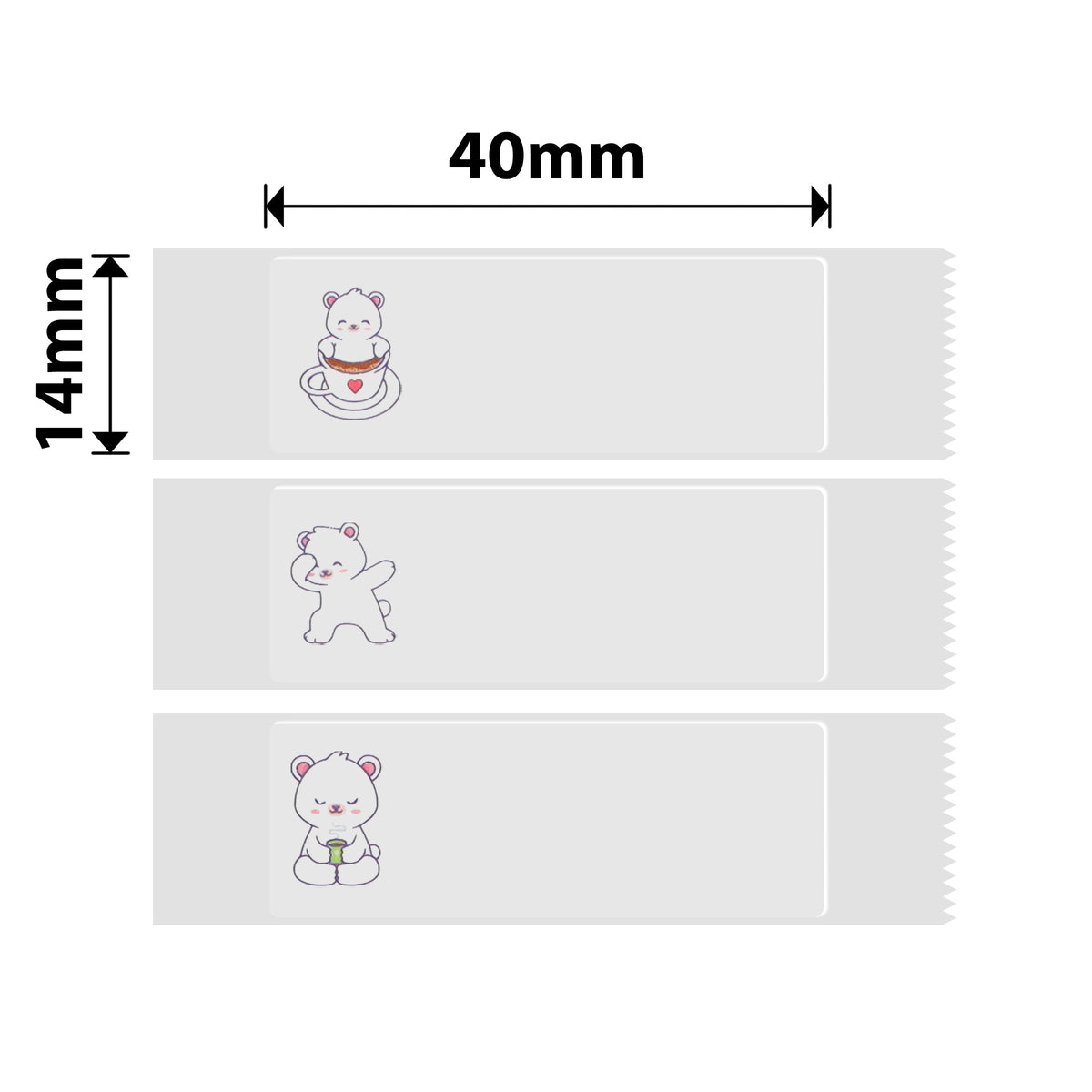 NIIMBOT - N1 - 14x40mm - Bear Transparent - 150 Labels