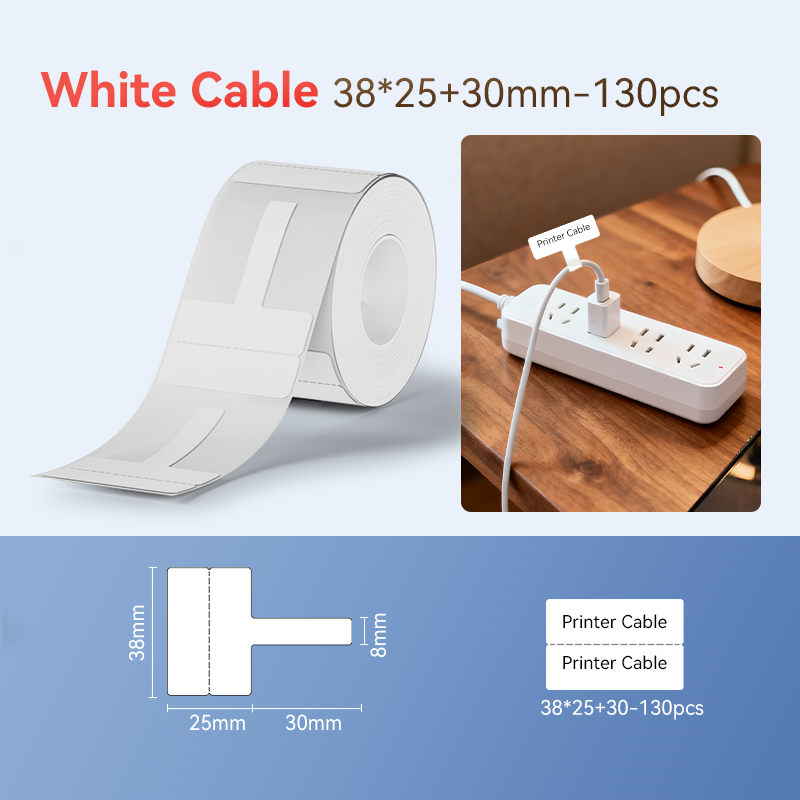 NIIMBOT - B Range - 38x55mm - White Cable - 130 Labels
