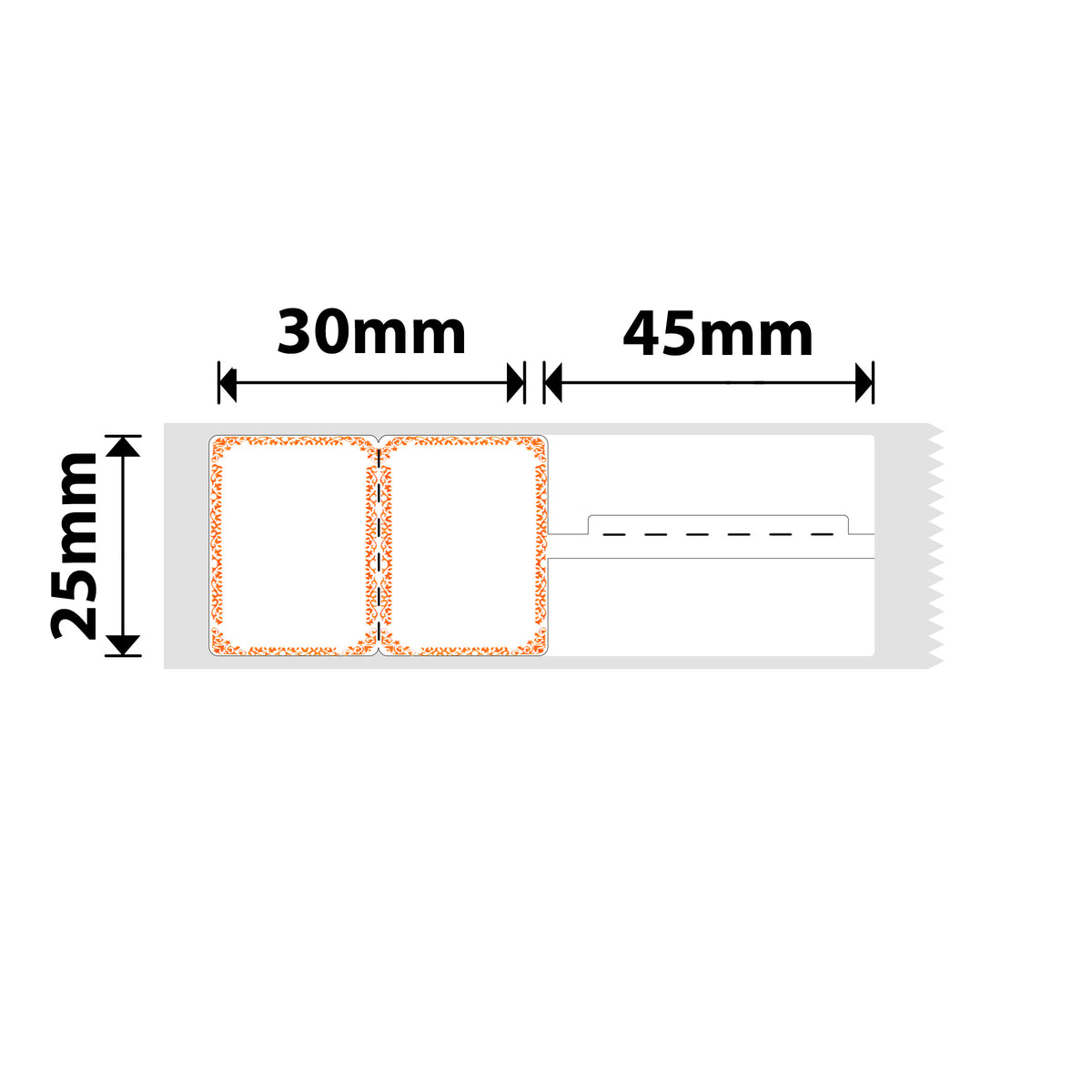 NIIMBOT - B Range - 25x75mm - Orange Border Jewellery - 100 Labels