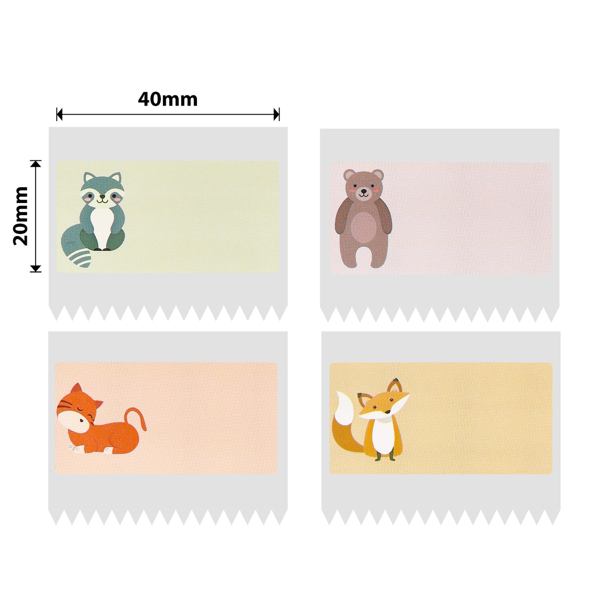 NIIMBOT - B Range - 40x20mm - Nametag Animal - 320 Labels