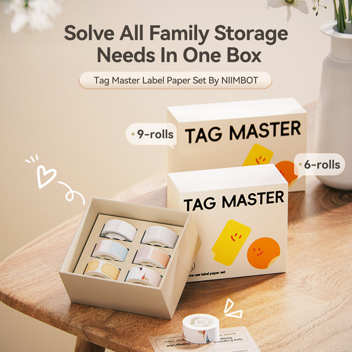 NIIMBOT - D Range - Tag Master Home Use Label Set - 9 Assorted Rolls - 660 Labels
