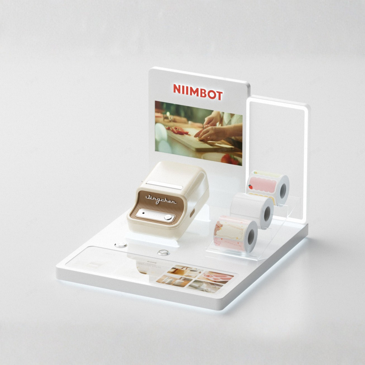 NIIMBOT - Main 1 Jingchen Booth Lcd Display Stand - 1 Tier