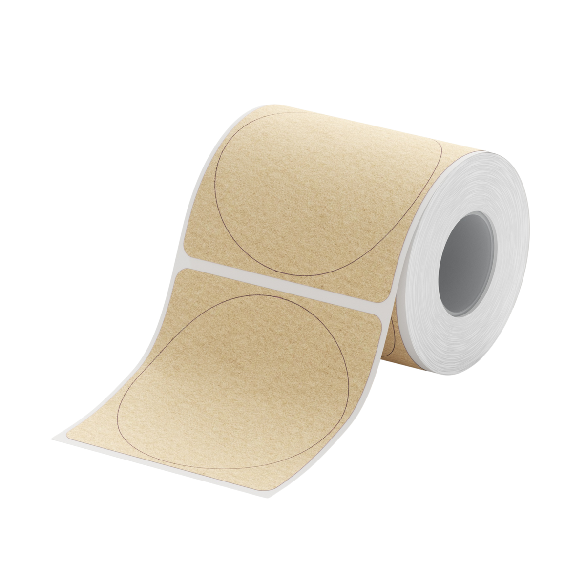 NIIMBOT - B Pro Range - 34x34mm - Kraft Round - Dual Colour - Red & Black Text - 205 Labels