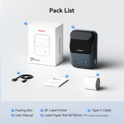 NIIMBOT - B1 Bluetooth Label Printer Incl Label Roll