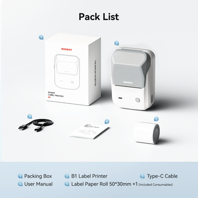 NIIMBOT - B1 Bluetooth Label Printer Incl Label Roll