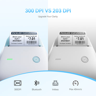 NIIMBOT - B1 Pro 300dpi Bluetooth Label Printer Incl Label Roll