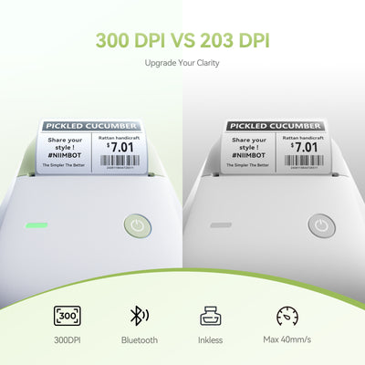 NIIMBOT - B1 Pro 300dpi Bluetooth Label Printer Incl Label Roll