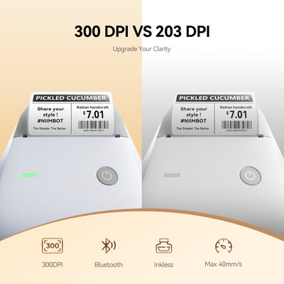 NIIMBOT - B1 Pro 300dpi Bluetooth Label Printer Incl Label Roll