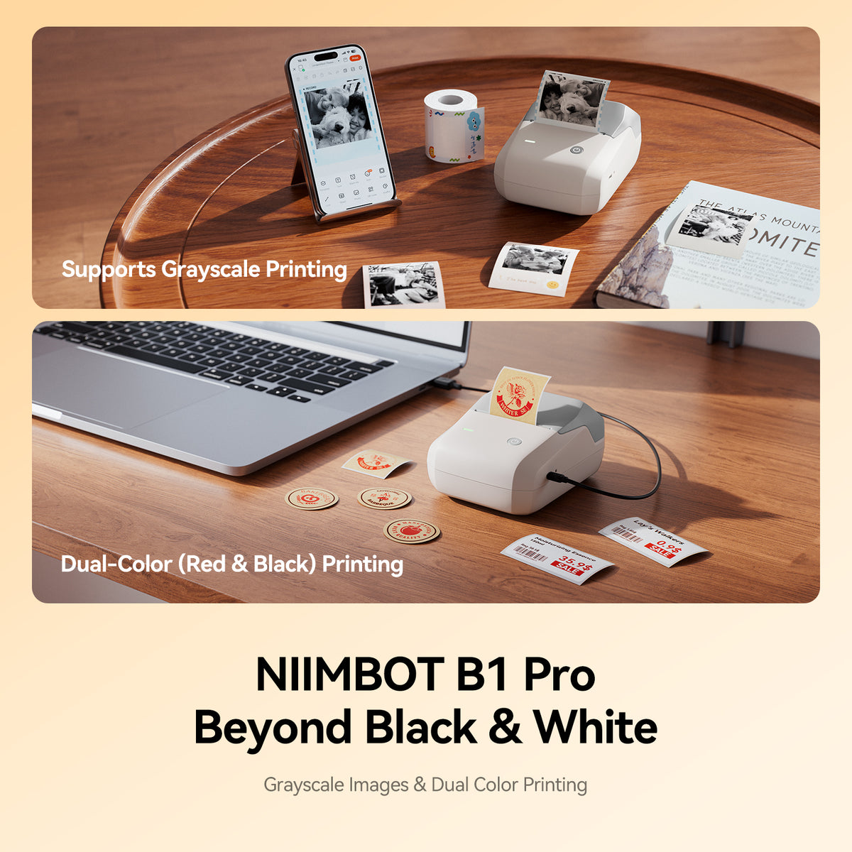 NIIMBOT - B1 Pro 300dpi Bluetooth Label Printer Incl Label Roll