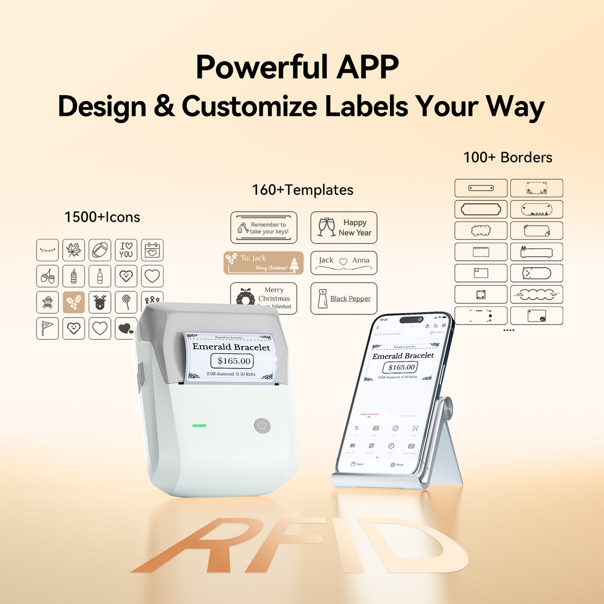 NIIMBOT - B1 Pro 300dpi Bluetooth Label Printer Incl Label Roll