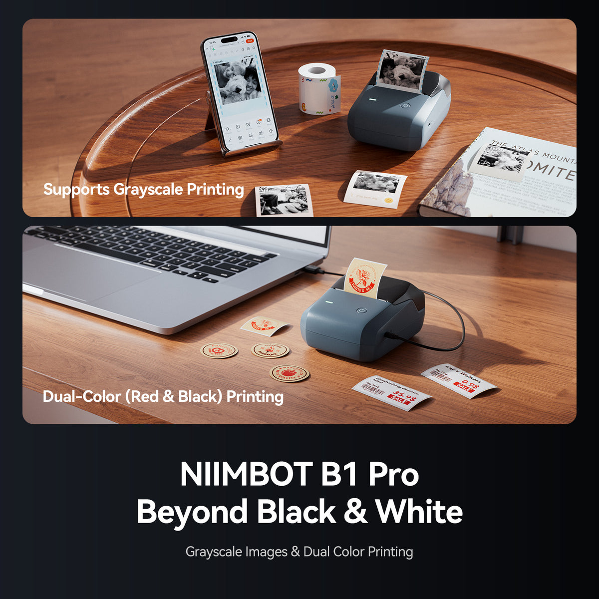 NIIMBOT - B1 Pro 300dpi Bluetooth Label Printer Incl Label Roll