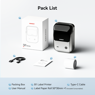 NIIMBOT - B1 Bluetooth Label Printer Incl Label Roll