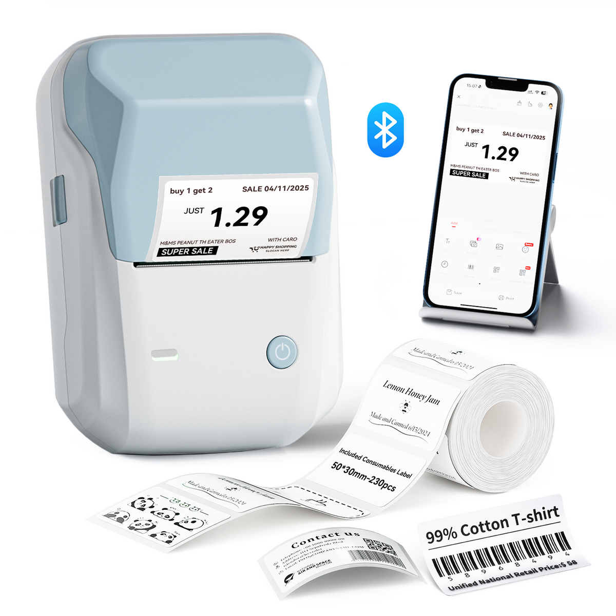 NIIMBOT - B1 Bluetooth Label Printer Incl Label Roll