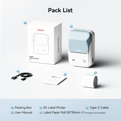 NIIMBOT - B1 Bluetooth Label Printer Incl Label Roll