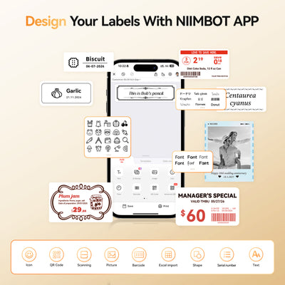 NIIMBOT - B21 Pro 300dpi Bluetooth Label Printer Incl Label Roll