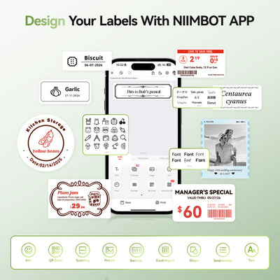 NIIMBOT - B21 Pro 300dpi Bluetooth Label Printer Incl Label Roll