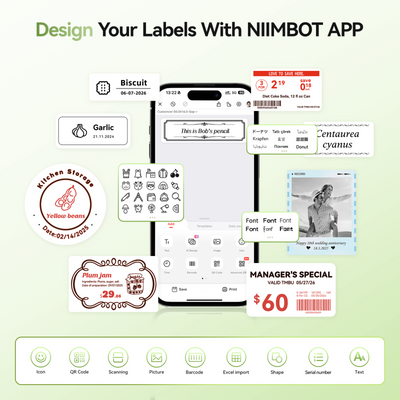 NIIMBOT - B21 Pro 300dpi Bluetooth Label Printer Incl Label Roll