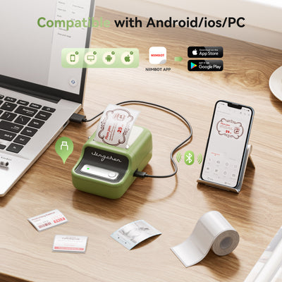 NIIMBOT - B21 Pro 300dpi Bluetooth Label Printer Incl Label Roll