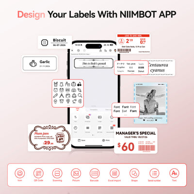 NIIMBOT - B21 Pro 300dpi Bluetooth Label Printer Incl Label Roll