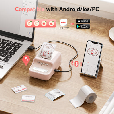 NIIMBOT - B21 Pro 300dpi Bluetooth Label Printer Incl Label Roll