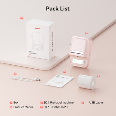 NIIMBOT - B21 Pro 300dpi Bluetooth Label Printer Incl Label Roll