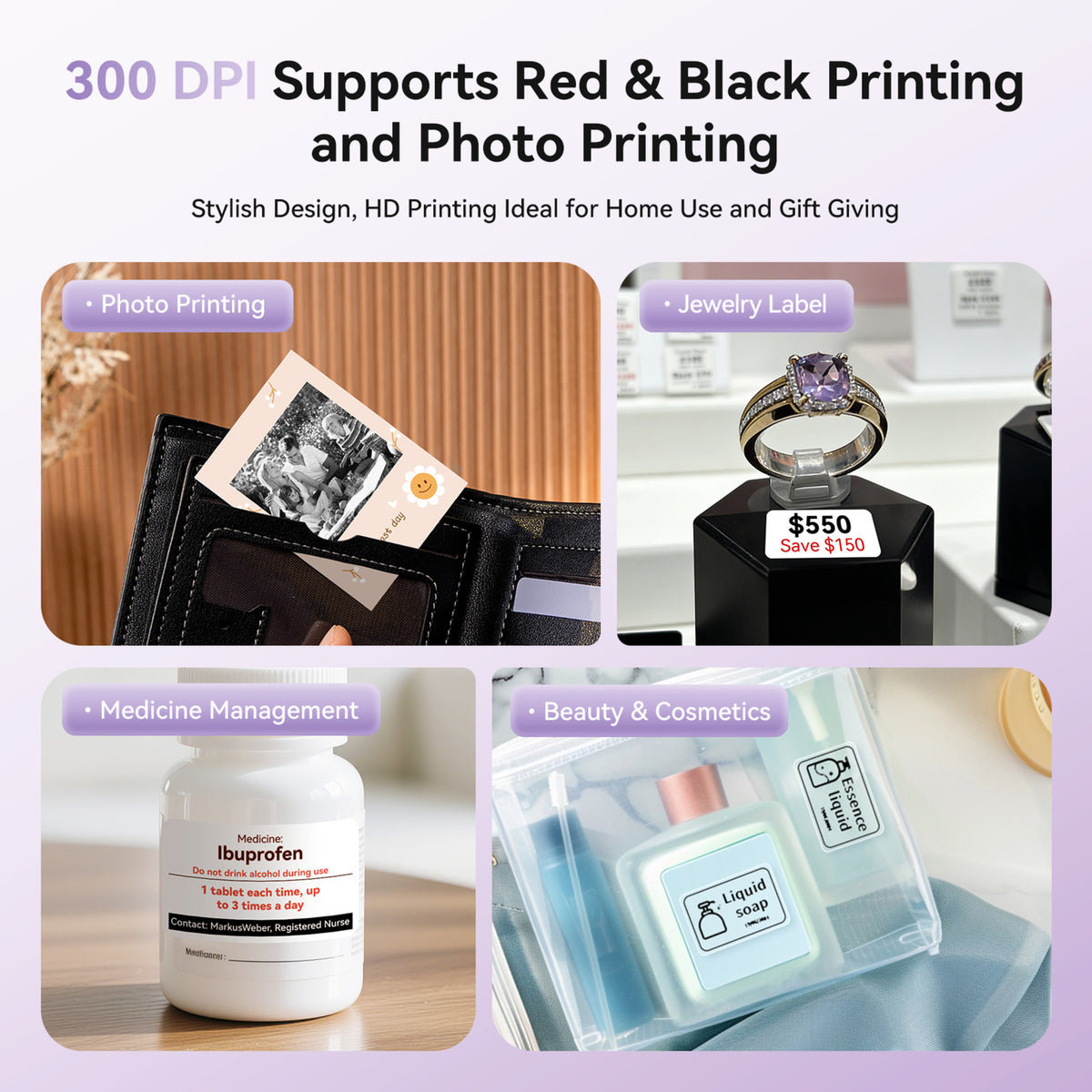 NIIMBOT - B21 Pro 300dpi Bluetooth Label Printer Incl Label Roll