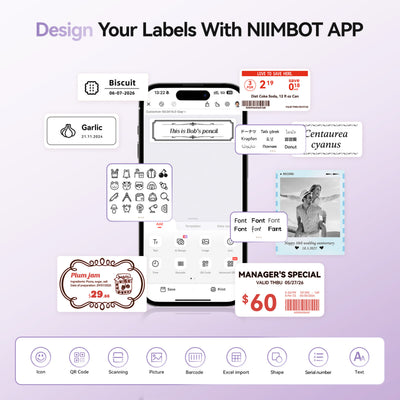 NIIMBOT - B21 Pro 300dpi Bluetooth Label Printer Incl Label Roll