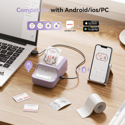 NIIMBOT - B21 Pro 300dpi Bluetooth Label Printer Incl Label Roll