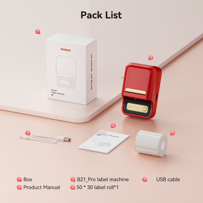 NIIMBOT - B21 Pro 300dpi Bluetooth Label Printer Incl Label Roll