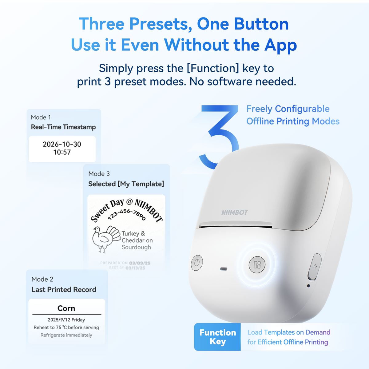 NIIMBOT - B2 Bluetooth Label Printer Incl Label Roll