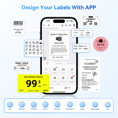 NIIMBOT - B2 Bluetooth Label Printer Incl Label Roll