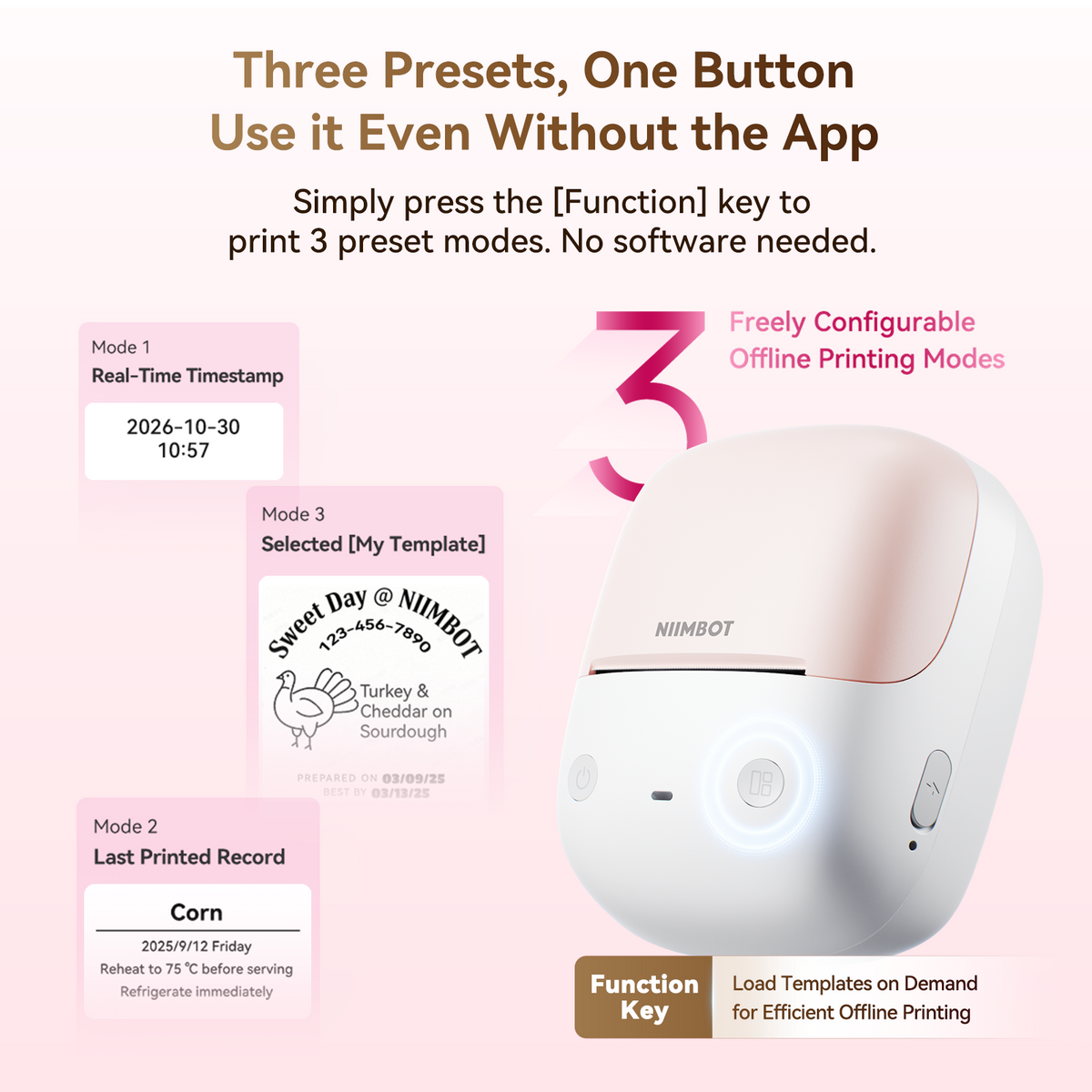 NIIMBOT - B2 Bluetooth Label Printer Incl Label Roll