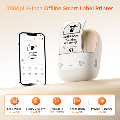 NIIMBOT - B2 Pro 300dpi Bluetooth Label Printer Incl Label Roll
