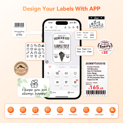 NIIMBOT - B2 Pro 300dpi Bluetooth Label Printer Incl Label Roll