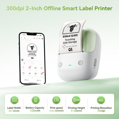 NIIMBOT - B2 Pro 300dpi Bluetooth Label Printer Incl Label Roll