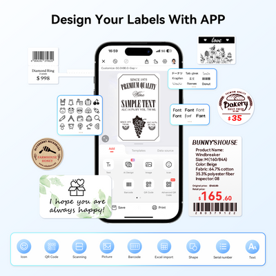 NIIMBOT - B2 Pro 300dpi Bluetooth Label Printer Incl Label Roll