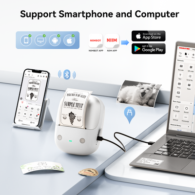 NIIMBOT - B2 Pro 300dpi Bluetooth Label Printer Incl Label Roll