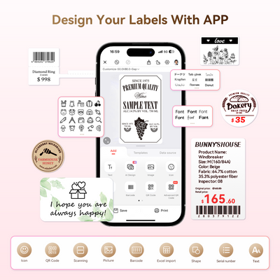 NIIMBOT - B2 Pro 300dpi Bluetooth Label Printer Incl Label Roll