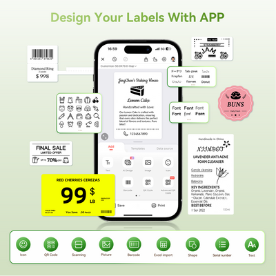 NIIMBOT - B2 Bluetooth Label Printer Incl Label Roll