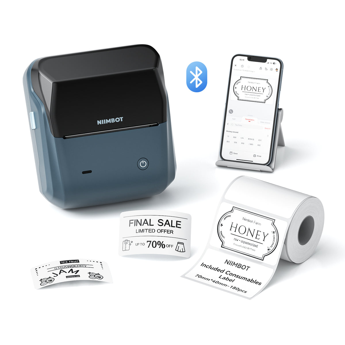 NIIMBOT - B31 Bluetooth Label Printer Incl Label Roll