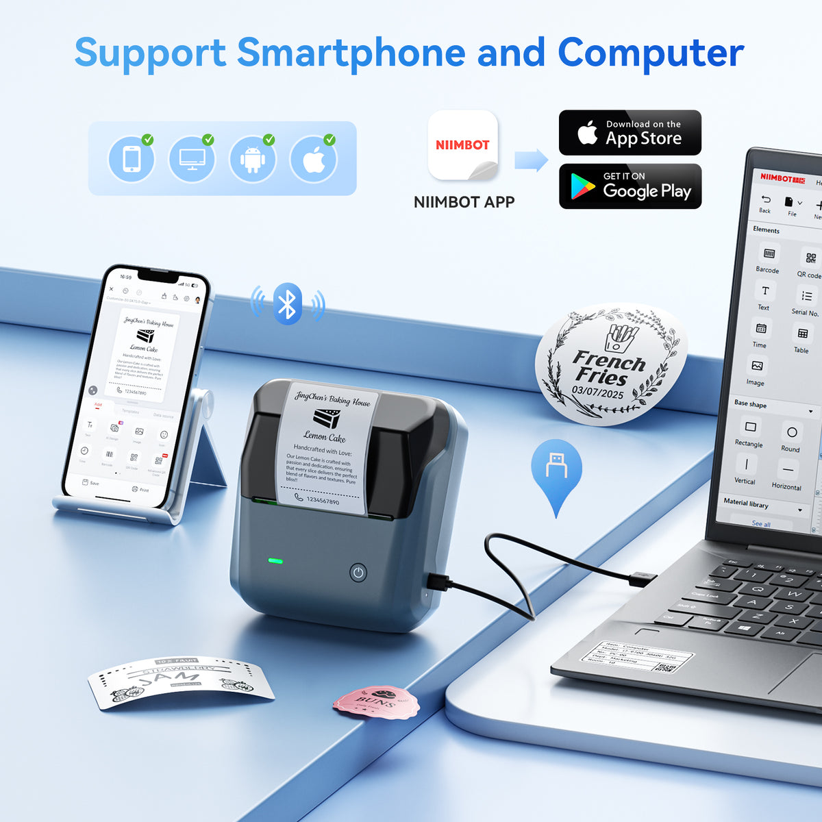 NIIMBOT - B31 Bluetooth Label Printer Incl Label Roll
